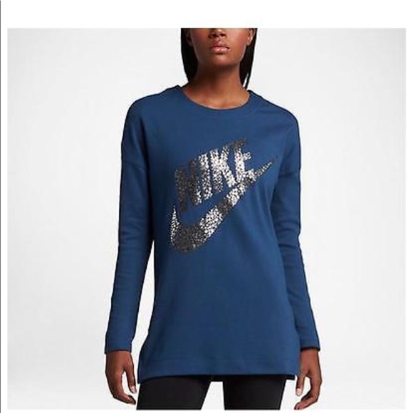 Nike Tops - Nike - Costal Blue/Metallic silver long sleeve top